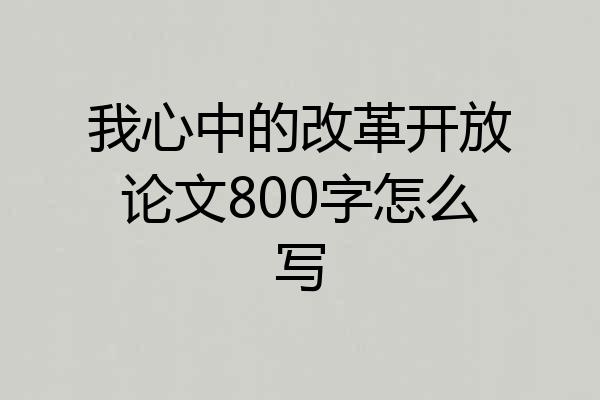 我心中的改革开放论文800字怎么写