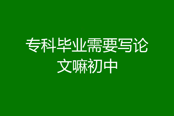专科毕业需要写论文嘛初中