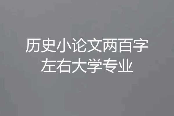 历史小论文两百字左右大学专业