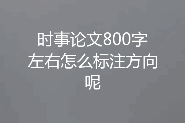 时事论文800字左右怎么标注方向呢