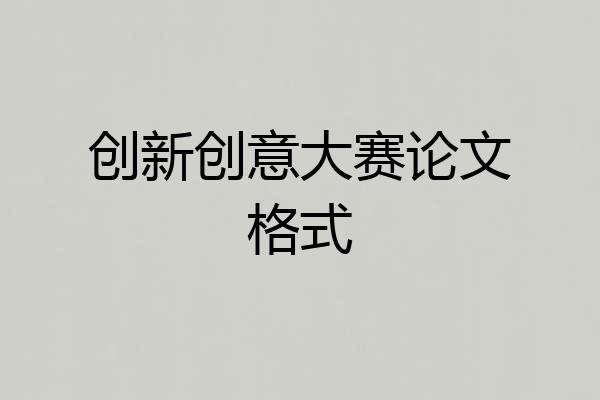 创新创意大赛论文格式