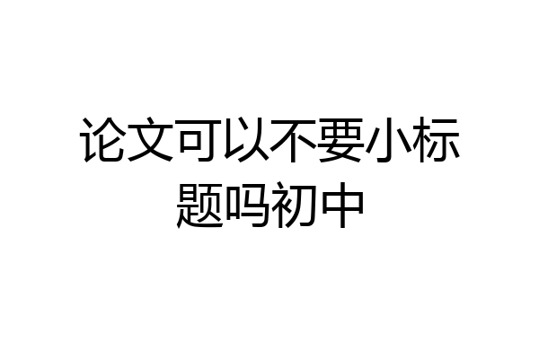 论文可以不要小标题吗初中