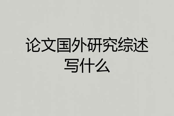 论文国外研究综述写什么