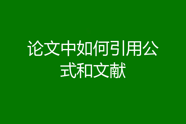 论文中如何引用公式和文献