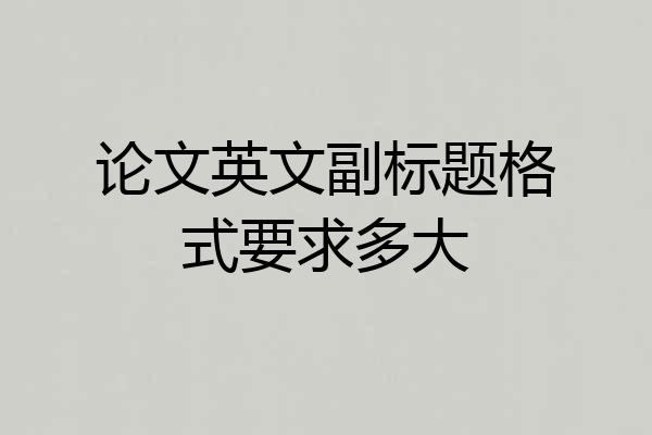 论文英文副标题格式要求多大