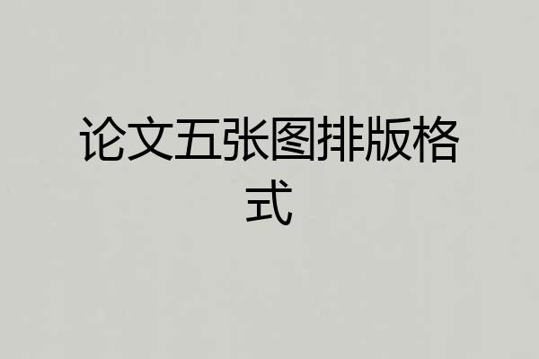 论文五张图排版格式