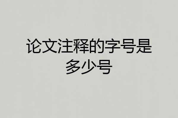 论文注释的字号是多少号