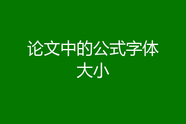 论文中的公式字体大小