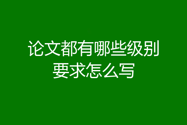 论文都有哪些级别要求怎么写