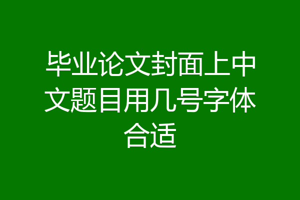 毕业论文封面上中文题目用几号字体合适