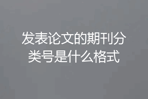 发表论文的期刊分类号是什么格式