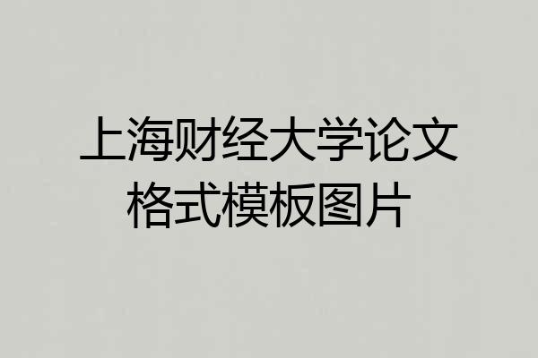上海财经大学论文格式模板图片