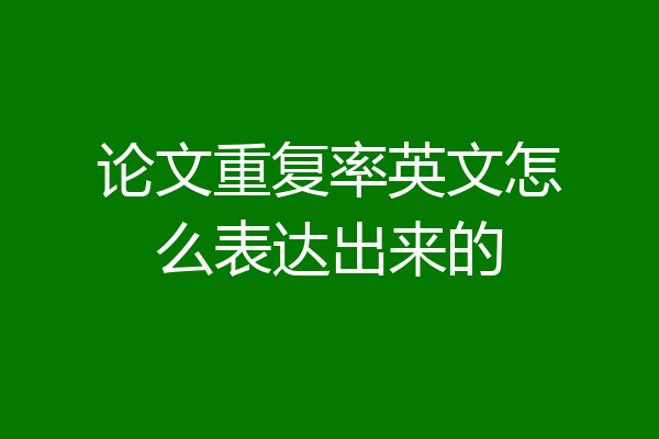 论文重复率英文怎么表达出来的