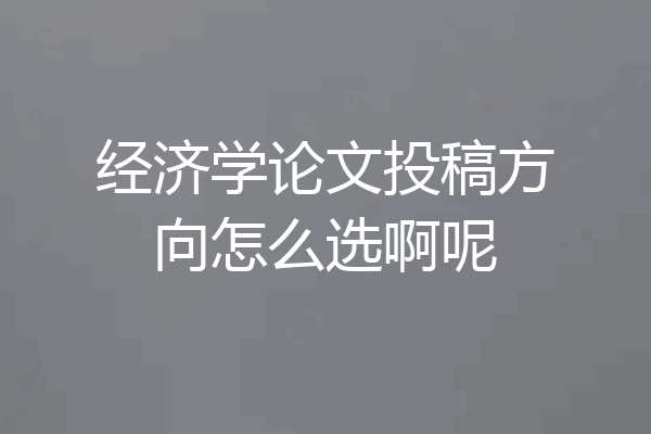 经济学论文投稿方向怎么选啊呢