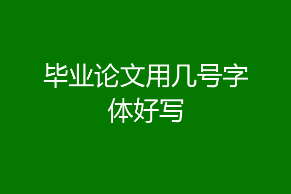 毕业论文用几号字体好写