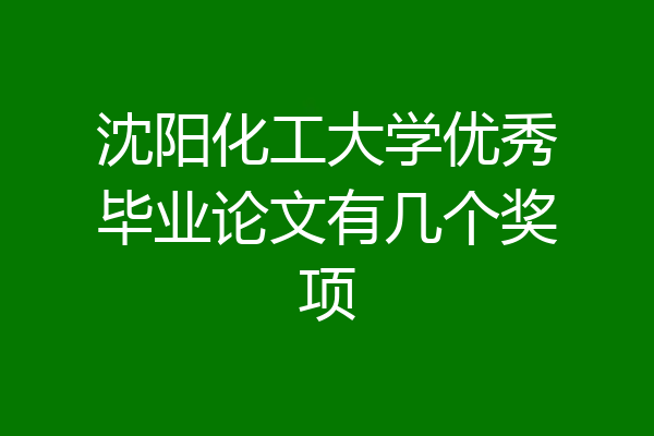 沈阳化工大学优秀毕业论文有几个奖项