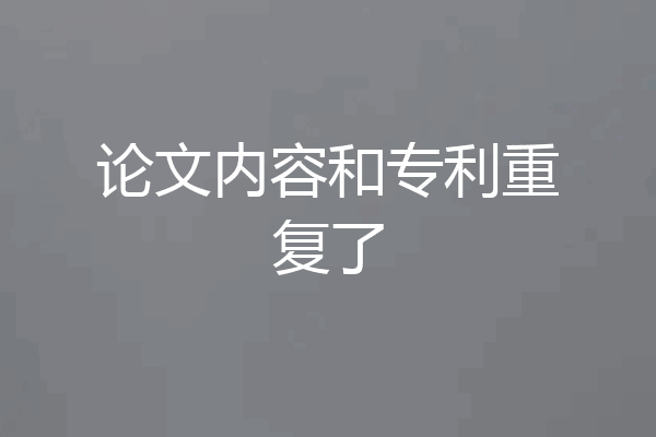 论文内容和专利重复了
