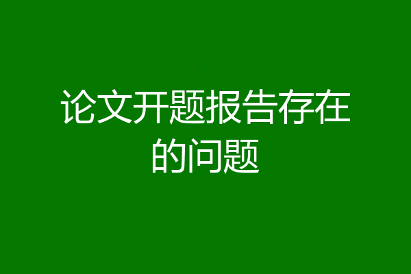 论文开题报告存在的问题