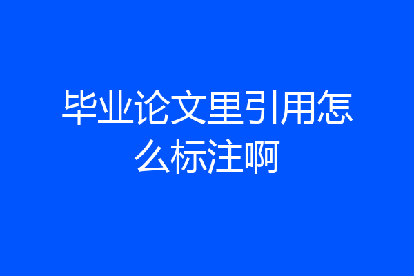 毕业论文里引用怎么标注啊