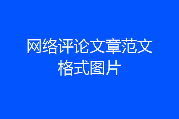 网络评论文章范文格式图片
