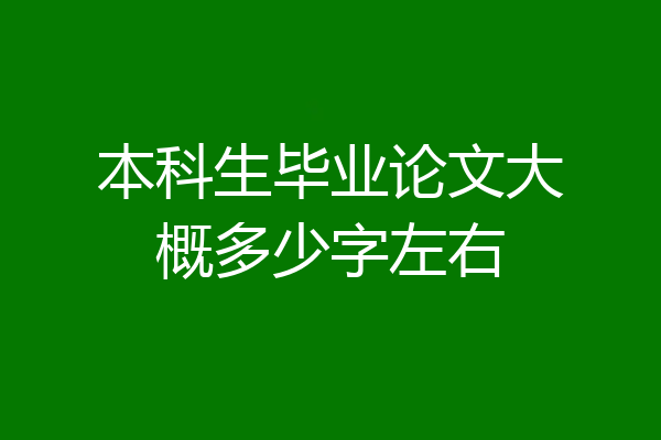 本科生毕业论文大概多少字左右
