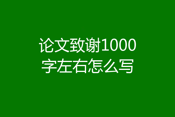 论文致谢1000字左右怎么写