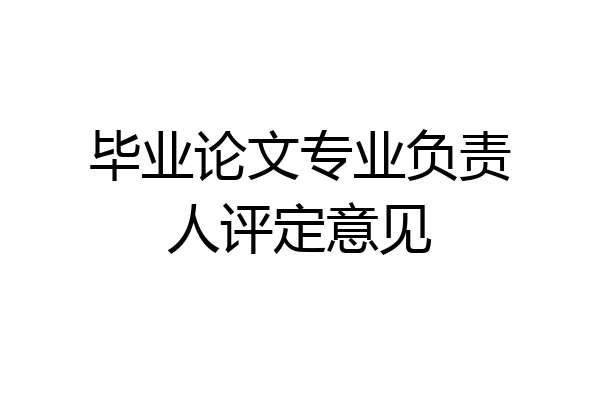 毕业论文专业负责人评定意见