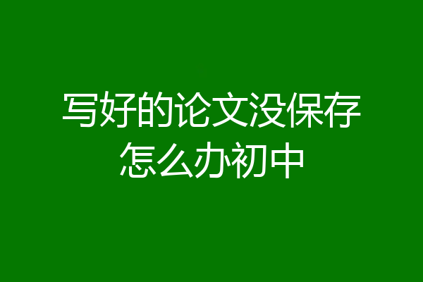 写好的论文没保存怎么办初中