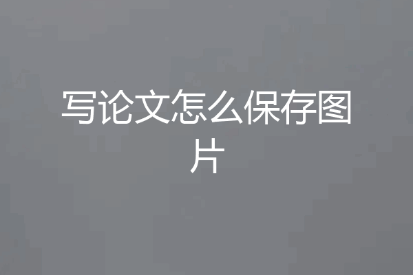 写论文怎么保存图片