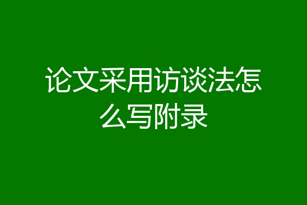 论文采用访谈法怎么写附录