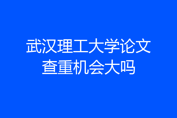 武汉理工大学论文查重机会大吗