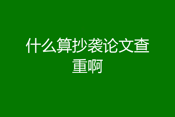 什么算抄袭论文查重啊