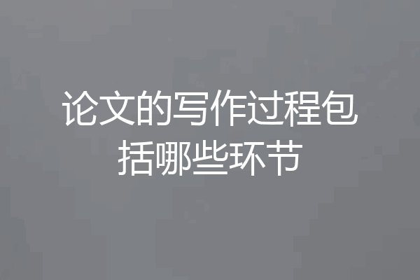 论文的写作过程包括哪些环节