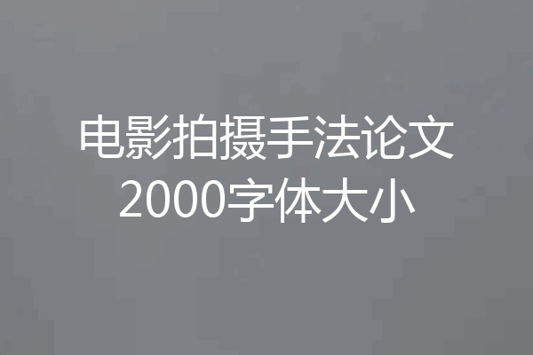电影拍摄手法论文2000字体大小