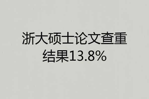 浙大硕士论文查重结果13.8%