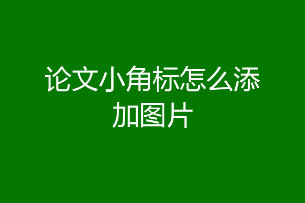 论文小角标怎么添加图片
