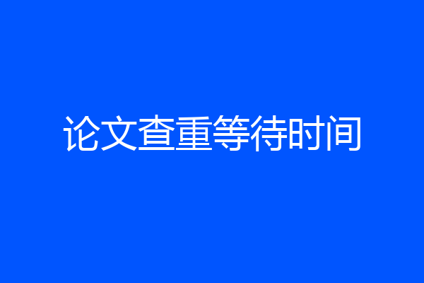 论文查重等待时间