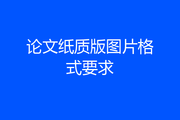 论文纸质版图片格式要求