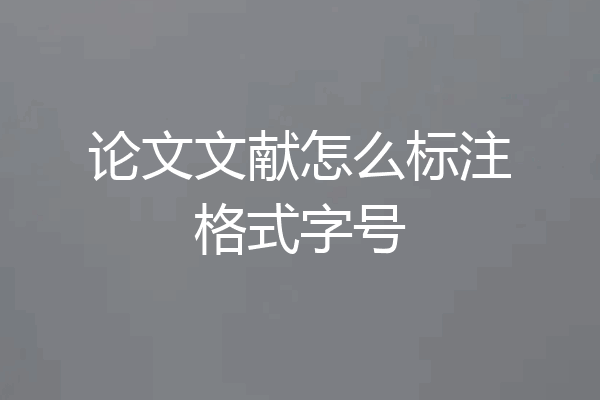 论文文献怎么标注格式字号