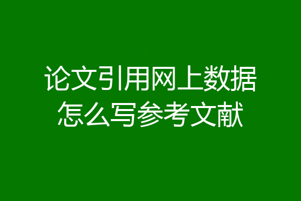 论文引用网上数据怎么写参考文献