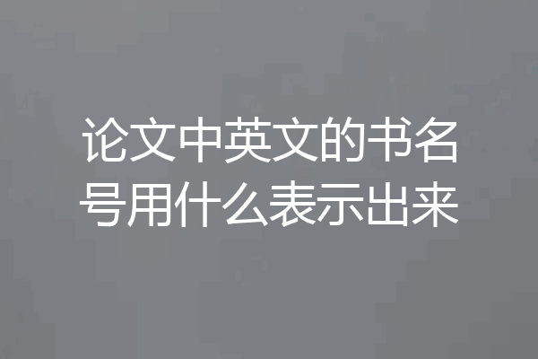 论文中英文的书名号用什么表示出来