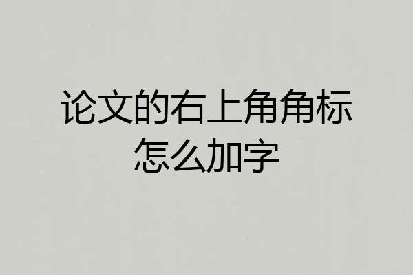 论文的右上角角标怎么加字