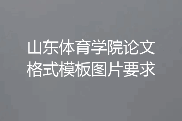 山东体育学院论文格式模板图片要求