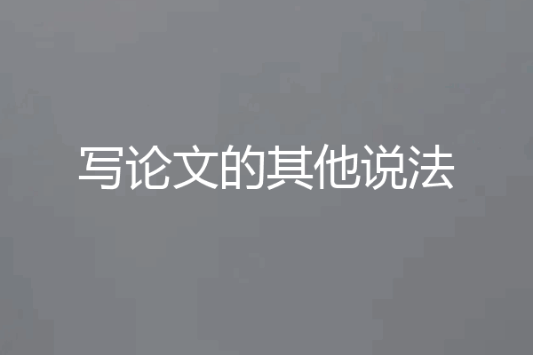 写论文的其他说法