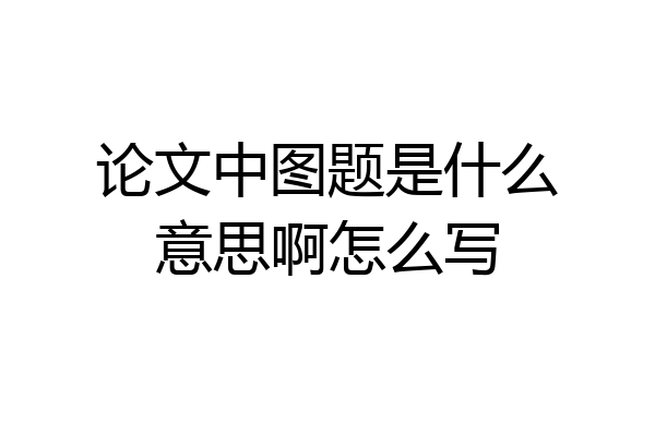 论文中图题是什么意思啊怎么写