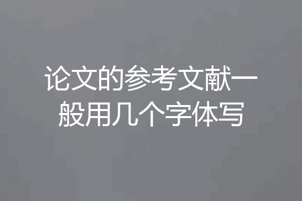 论文的参考文献一般用几个字体写