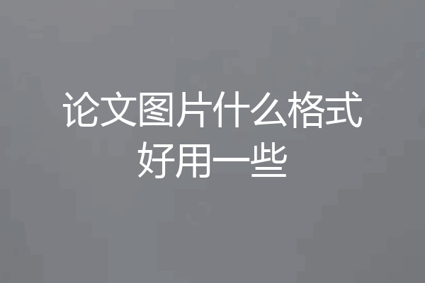 论文图片什么格式好用一些