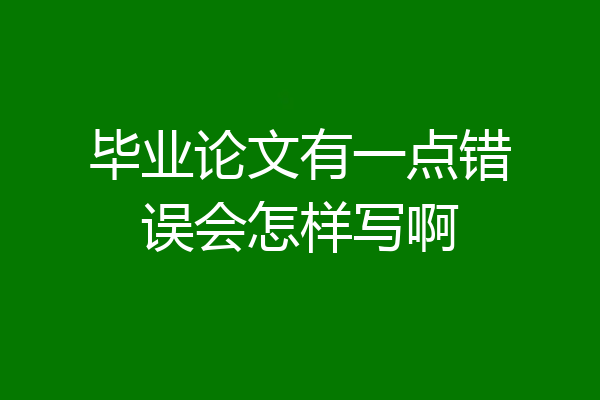 毕业论文有一点错误会怎样写啊