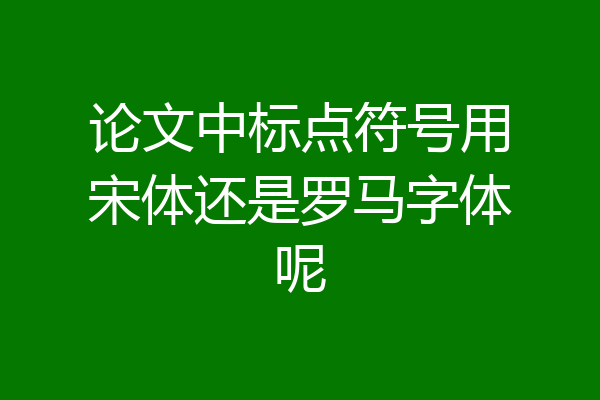 论文中标点符号用宋体还是罗马字体呢