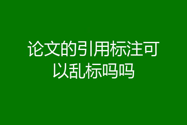 论文的引用标注可以乱标吗吗